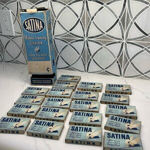 Vintage Satina hot starch general store display dispenser.